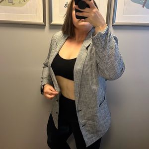 VINTAGE Woven Houndstooth Blazer Jacket